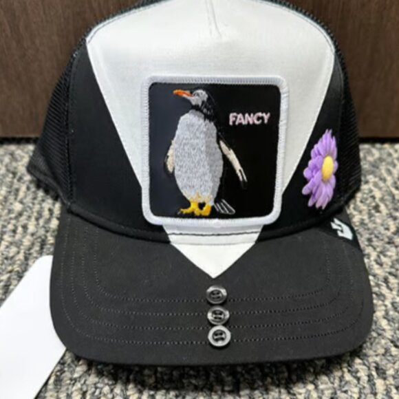 Goorin Animal Farm Trucker Snapback Baseball Hat Cap Fancy Prom Night Penguin